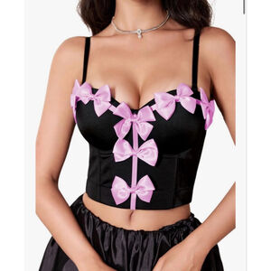 NEW Cute Bow Corset Detachable Strap Birthday Concert festival 6/8